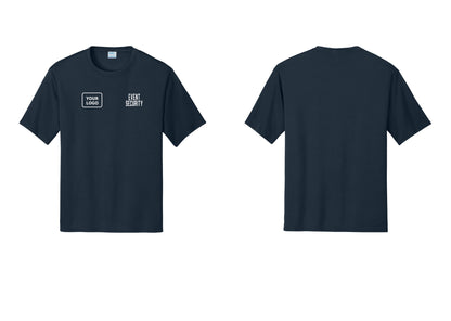 NYC Factory Custom Logo Event Security Performance T-Shirt (Classic) - EVENT SECURITY + Your Logo - Navy