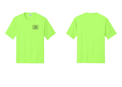 NYC Factory Custom Logo Event Security Performance T-Shirt (Classic) - Your Logo Only - Neon Green