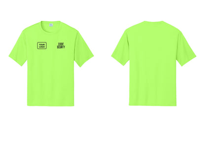 NYC Factory Custom Logo Event Security Performance T-Shirt (Classic) - EVENT SECURITY + Your Logo - Neon Green