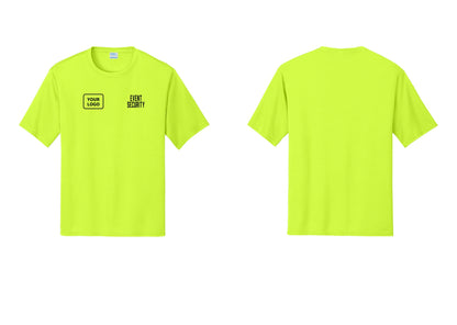 NYC Factory Custom Logo Event Security Performance T-Shirt (Classic) - EVENT SECURITY + Your Logo - Neon Yellow