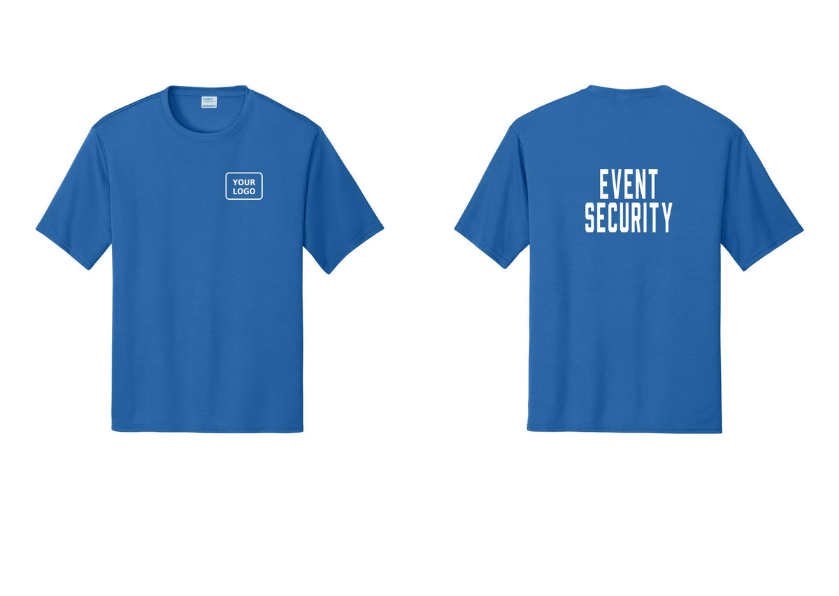 NYC Factory Custom Logo Event Security Performance T-Shirt (Classic) - Your Logo + Back - Royal