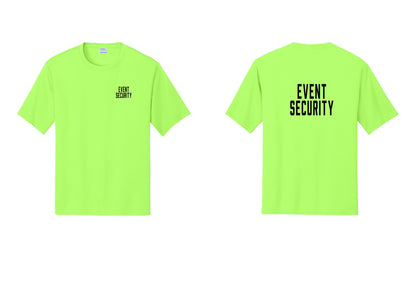 NYC Factory Event Security Performance T-Shirt (Classic) - Chest + Back - Neon Green
