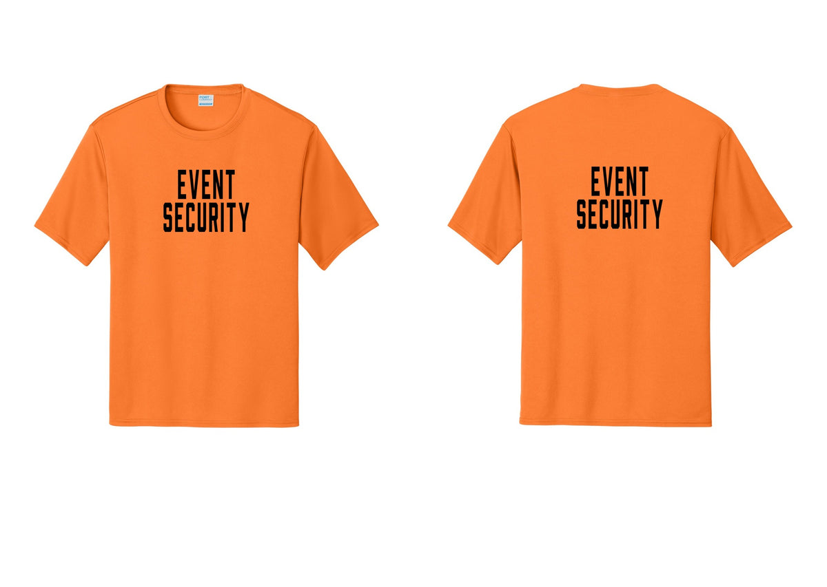NYC Factory Event Security Performance T-Shirt (Classic) - Front + Back - Neon Orange