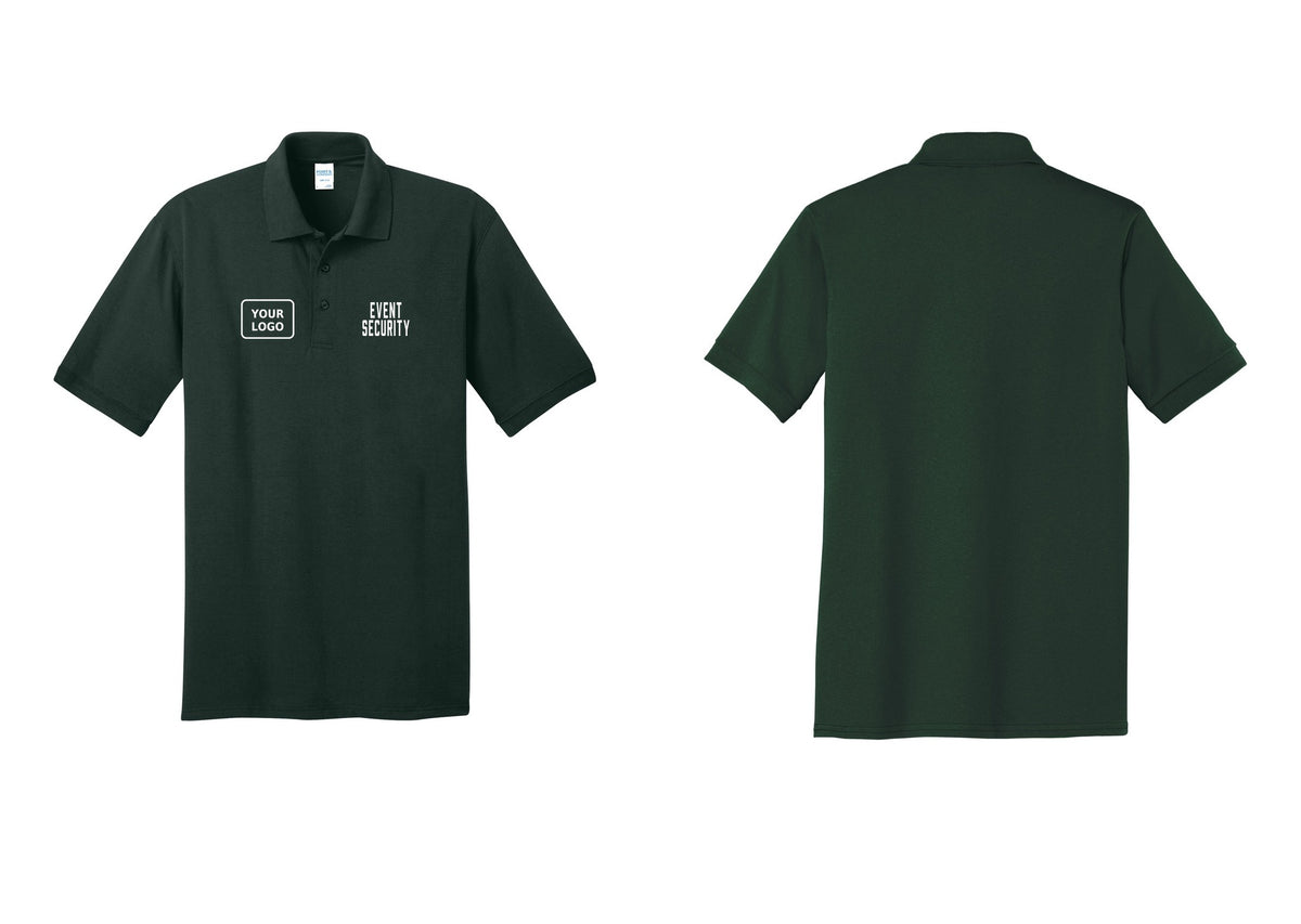 NYC Factory Custom Logo Event Security Polo Shirt (Classic) - EVENT SECURITY + Your Logo - Dark Green