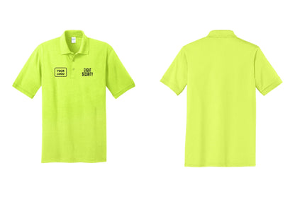 NYC Factory Custom Logo Event Security Polo Shirt (Classic) - EVENT SECURITY + Your Logo - Safety Green