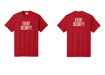 NYC Factory Event Security T-Shirt for Venues & Crowd Management (Classic) - Front + Back - Red