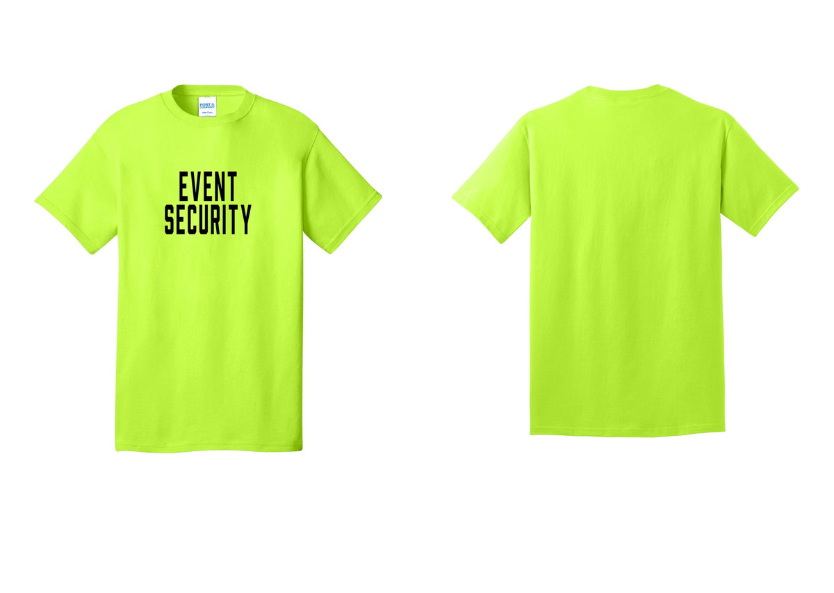 NYC Factory Event Security T-Shirt for Venues & Crowd Management (Classic) - Front Only - Safety Green