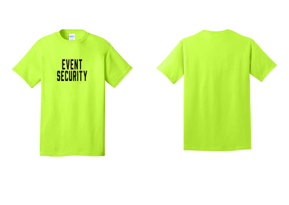 NYC Factory Event Security T-Shirt for Venues & Crowd Management (Classic) - Front Only - Safety Green