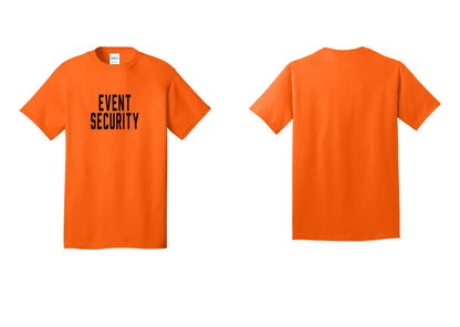 NYC Factory Event Security T-Shirt for Venues & Crowd Management (Classic) - Front Only - Safety Orange