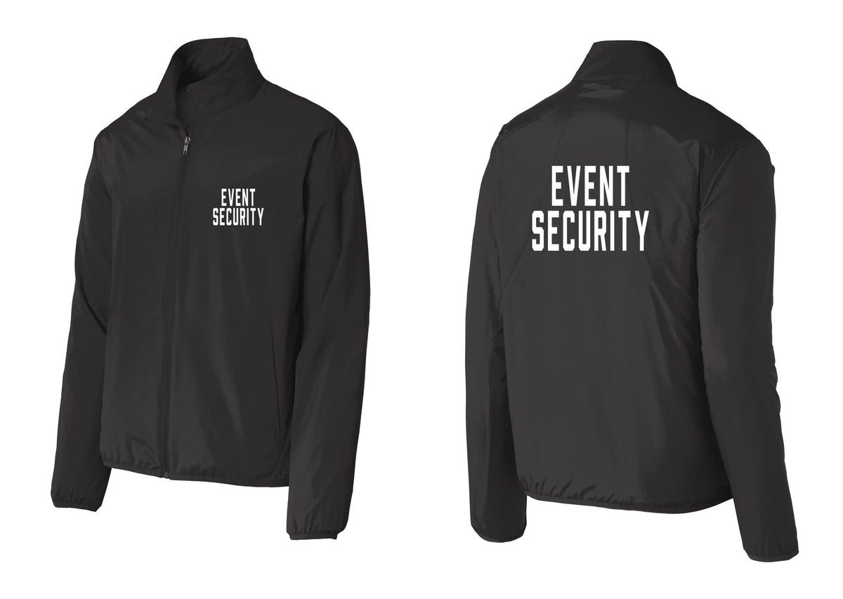 NYC Factory Event Security Windbreaker Full-Zip Jacket (Classic) - Chest + Back - Black