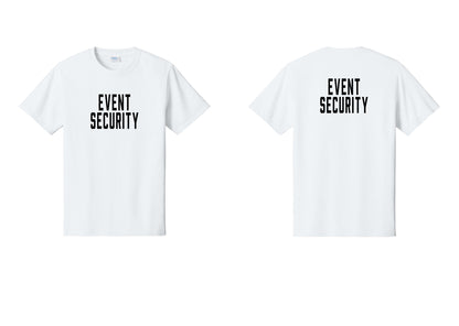 NYC Factory Event Security T-Shirt for Venues & Crowd Management (Classic) - Front + Back - White
