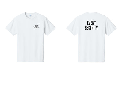 NYC Factory Event Security T-Shirt for Venues & Crowd Management (Classic) - Chest + Back - White