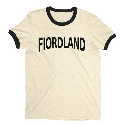 Fiordland National Park Ringer Tee Retro Style Men's T-Shirt - NYC Factory - Natural