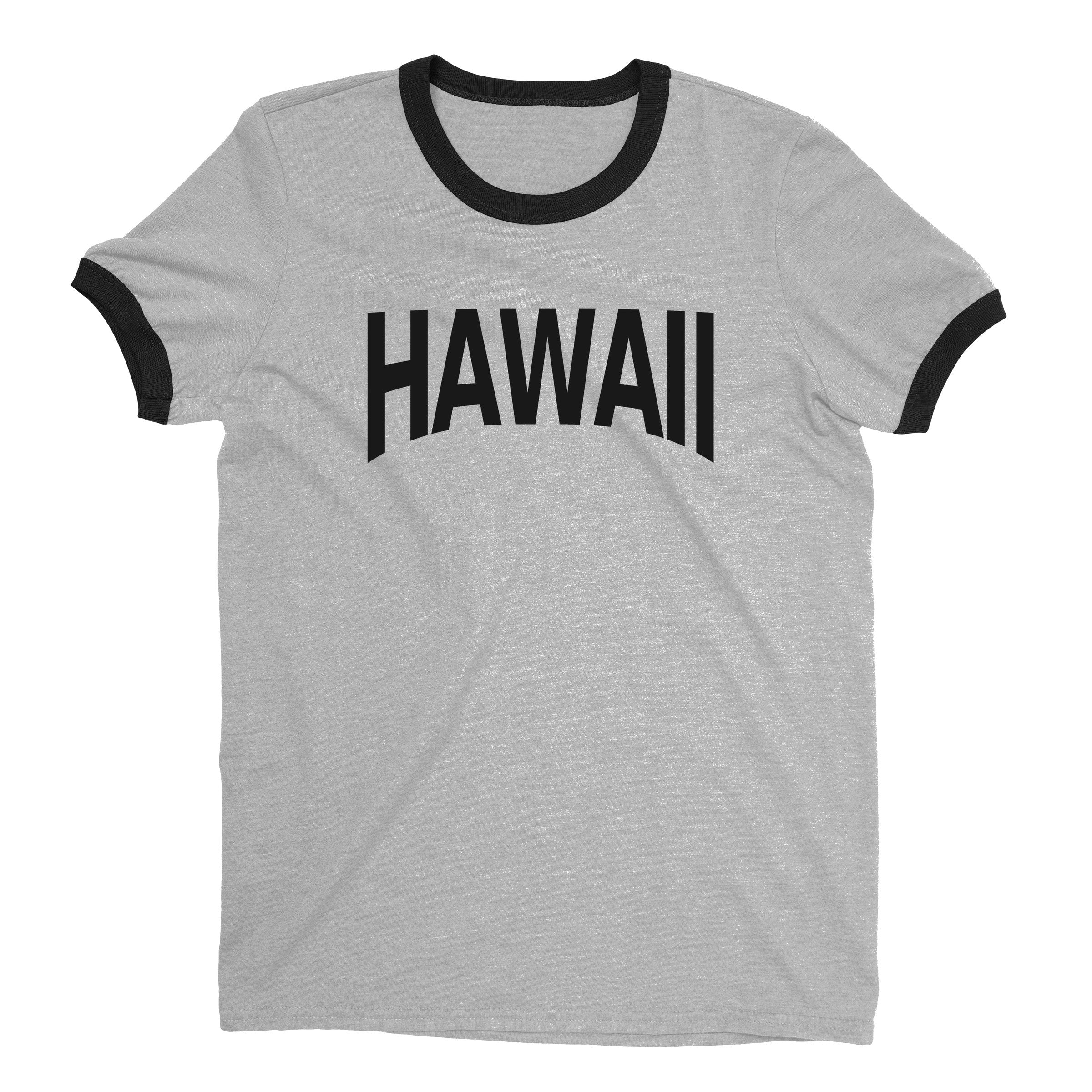 Hawaii Ringer Tee — Heather Gray