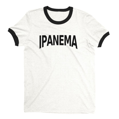 Ipanema Beach Ringer Tee Retro Style Men's T-Shirt - NYC Factory - White