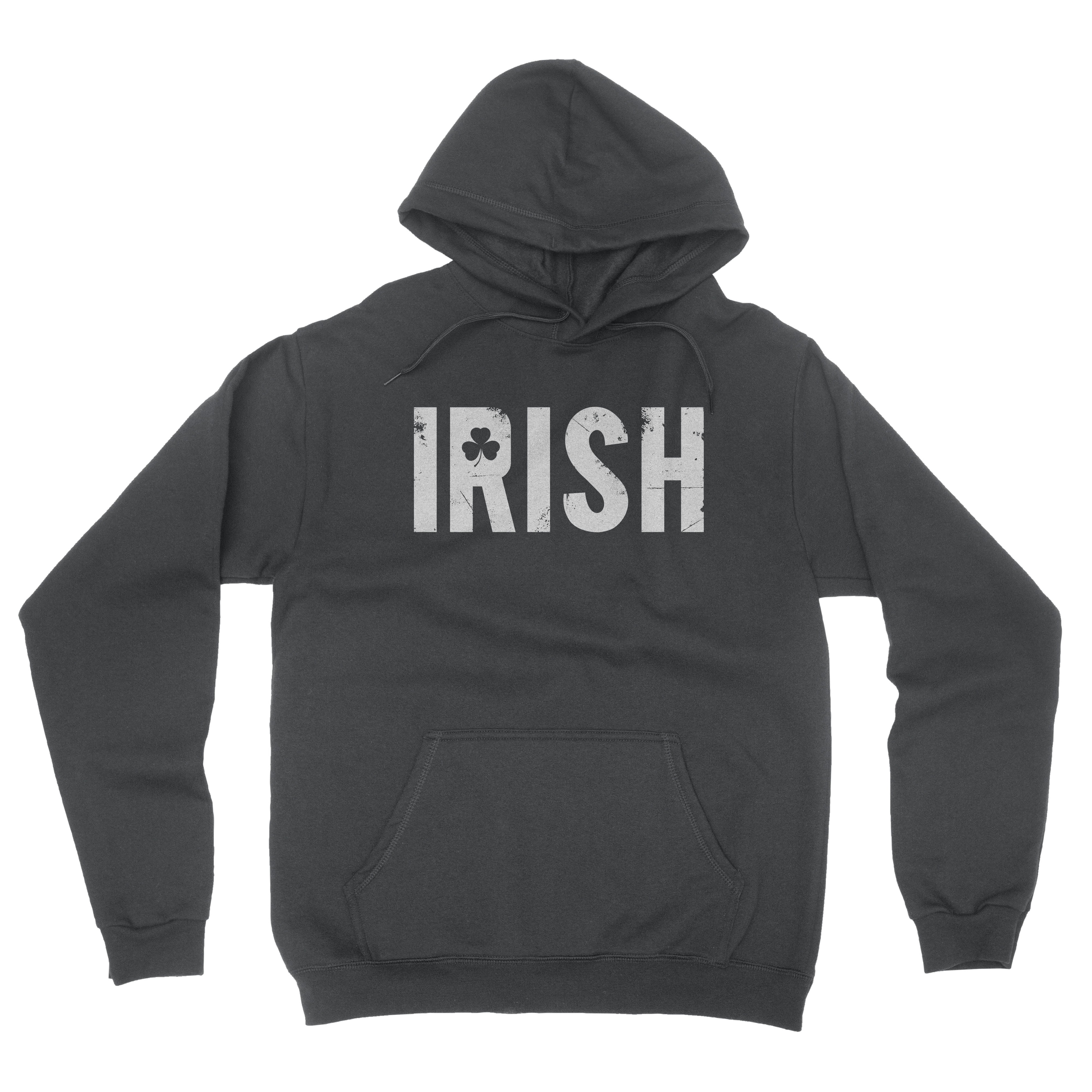 Retro Ireland Flag Charcoal Hoodie - St. Patrick's Day - Irish Apparel Men's & Kids