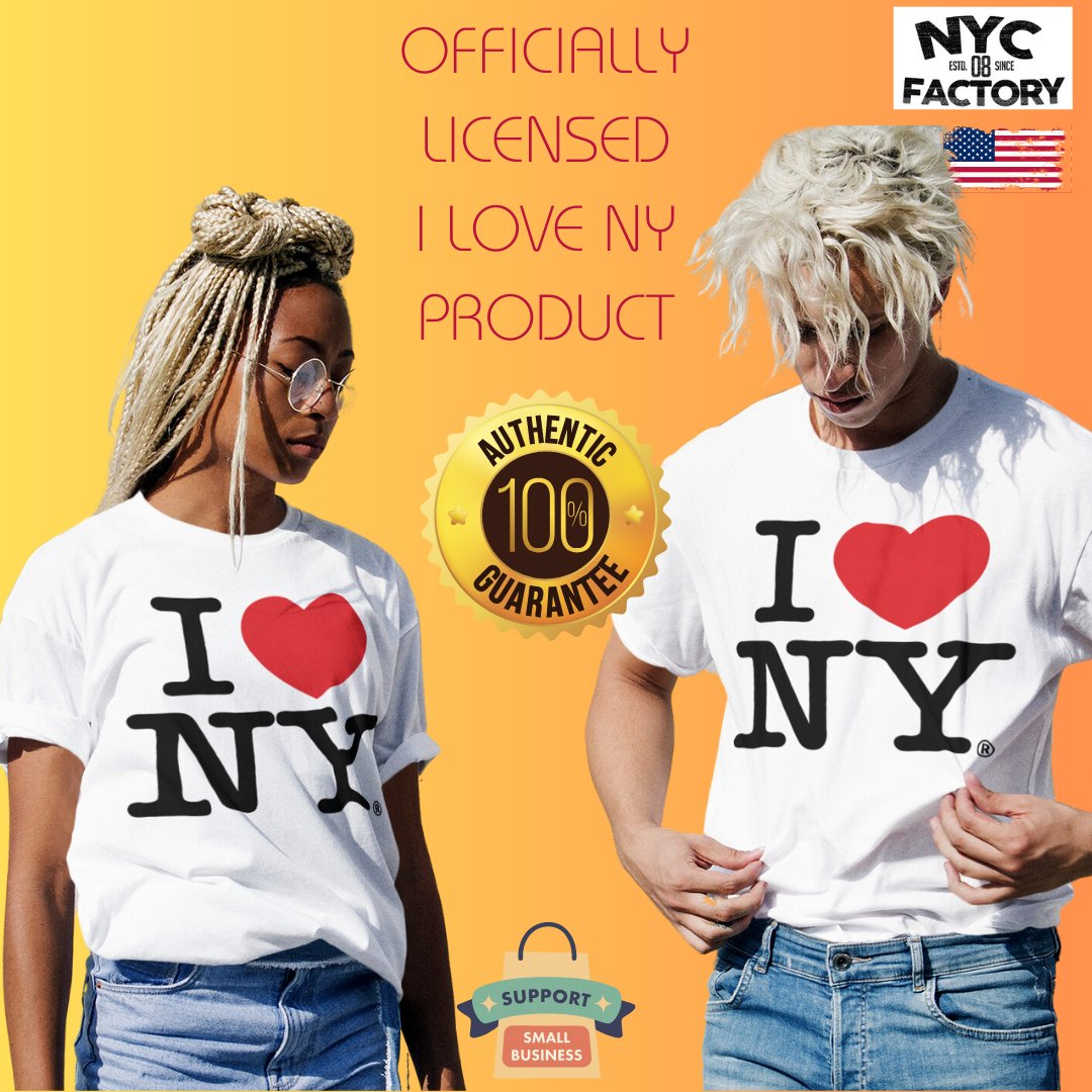 Men's I Love NY Officially Licensed Adult Unisex Tees (White)