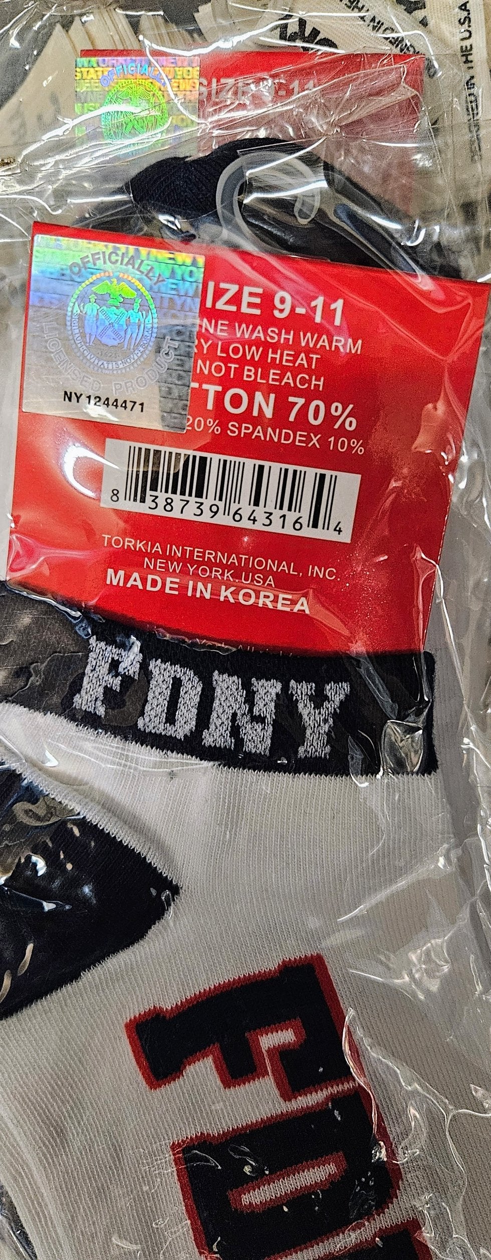 6er-Pack FDNY Babysocken Rutschfeste Kleinkinder-Griffsocken Marineblau 3-5