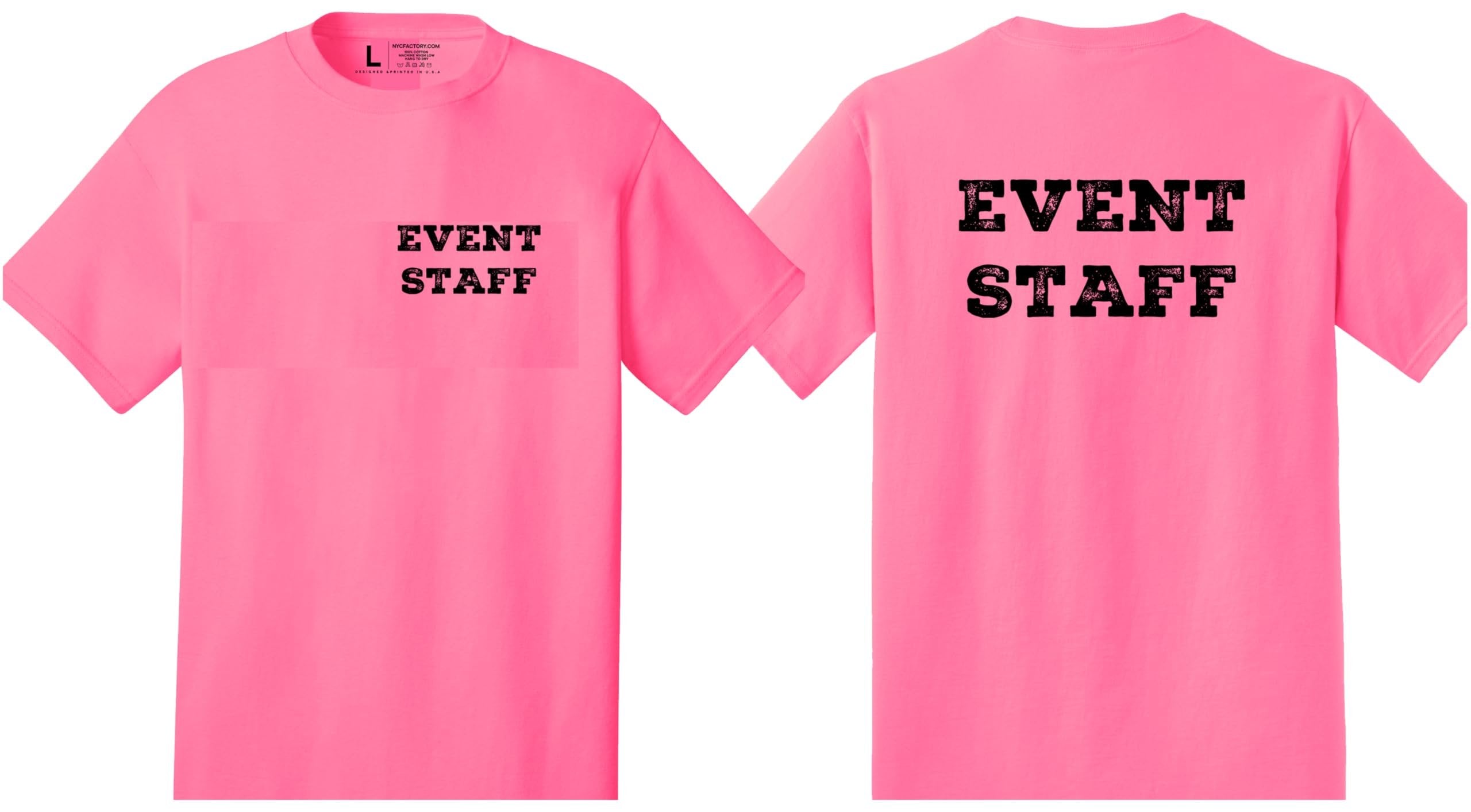 Professional Event T-Shirt - Rustic Design for Staff (NR-B, Chest & Back) Soft Cotton Tees