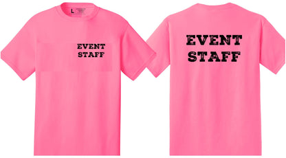 Professional Event T-Shirt - Rustic Design for Staff (NR-B, Chest & Back) Soft Cotton Tees