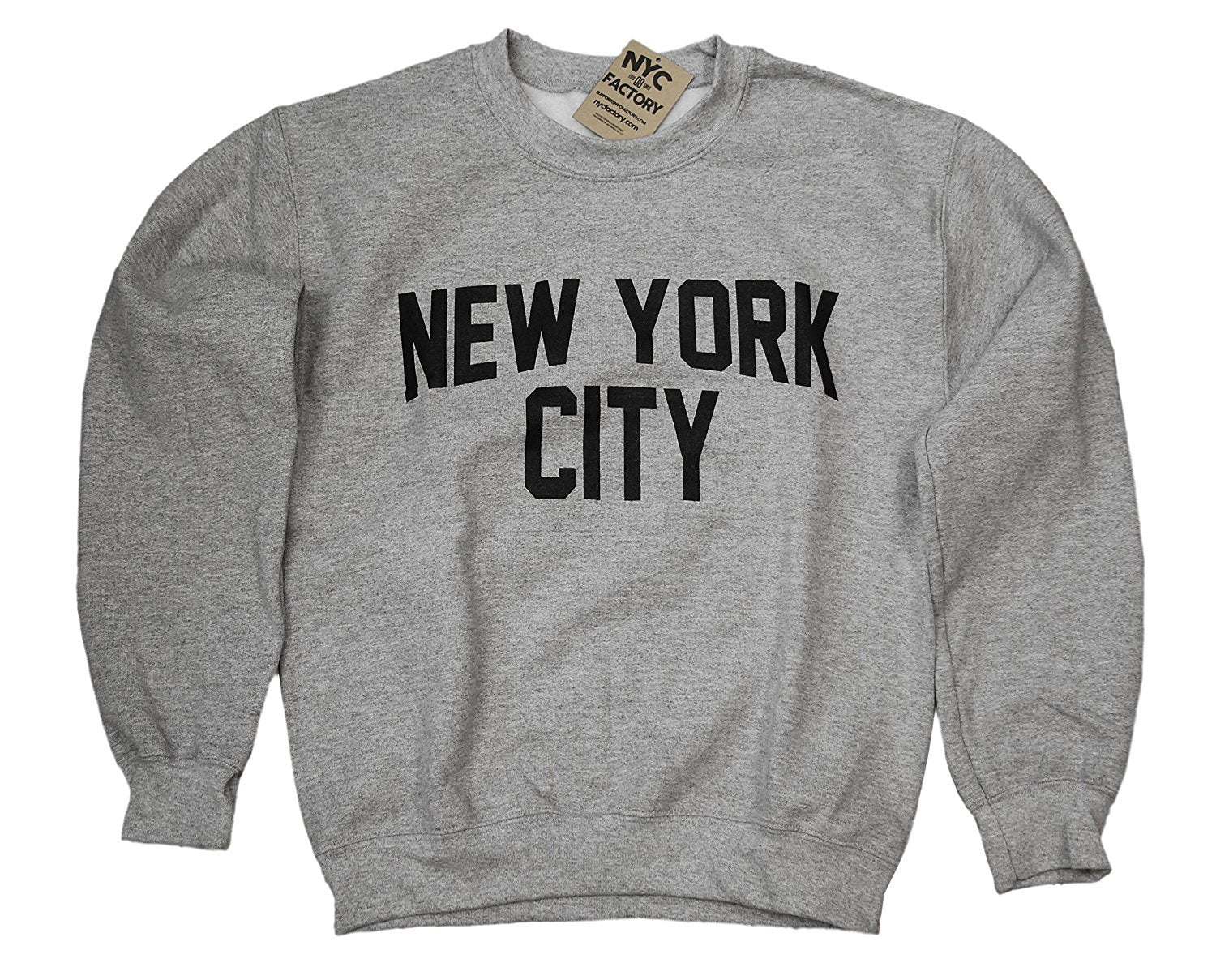 New York City Rundhals-Sweatshirt Siebdruck Lennon Heather Grey