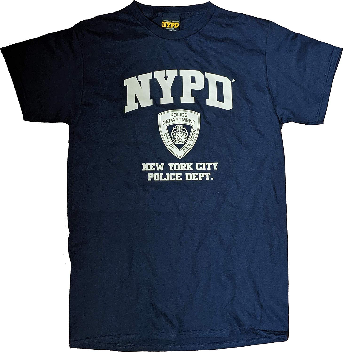 NYPD Short Sleeve White Print T-Shirt Navy New York City Gift Souvenir Police