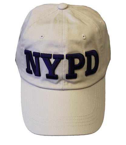 Men's NYPD Baseball Hats / All Styles / Officially Licensed Caps (Black & White, Distressed)