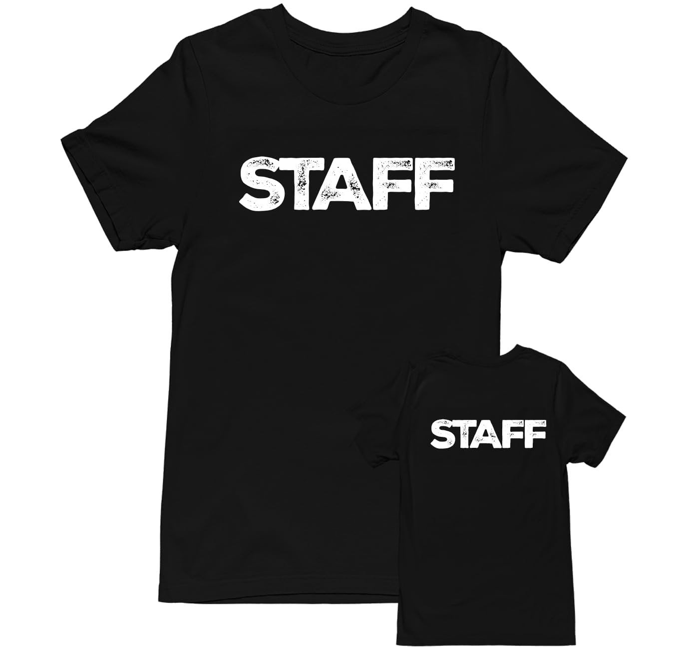 Staff Tees - Men's Unisex - Rustic Design - Soft Cotton Tees (NR-A, Front & Back) All Colors & Sizes