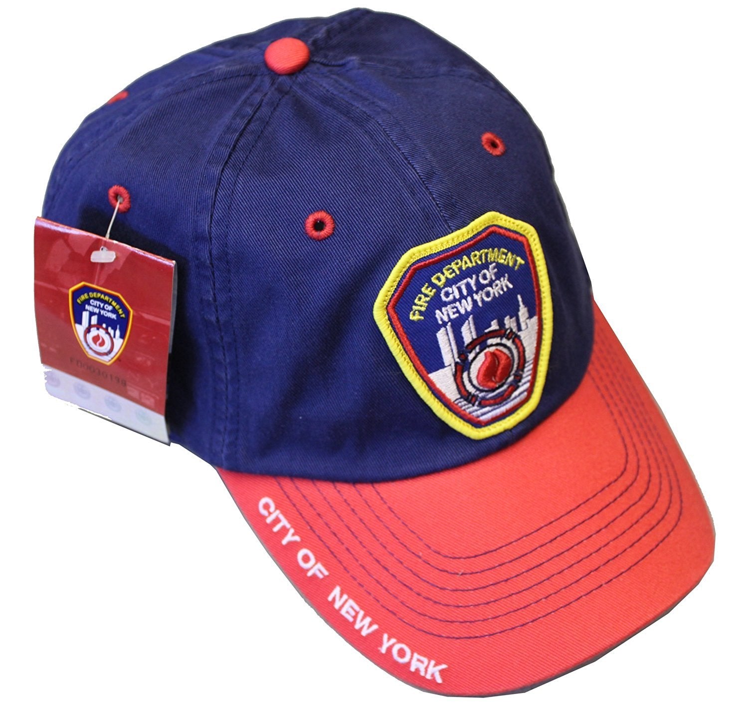 Casquette de baseball FDNY Fire Department of New York City Navy &amp; Red Taille unique