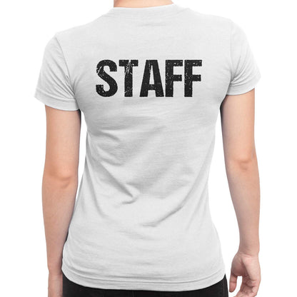 T-shirt blanc pour femme avec motif vieilli sérigraphié