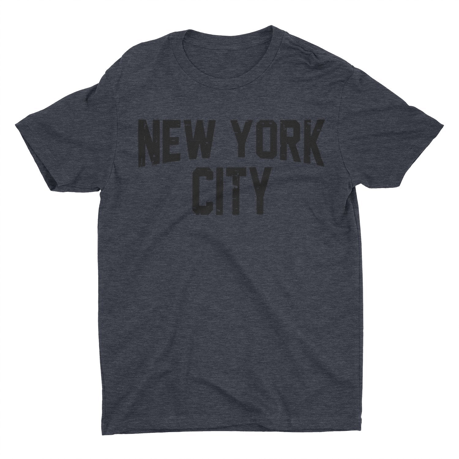 New York City Unisex T-Shirt Distressed Charocal Lennon T-Shirt mit Siebdruck