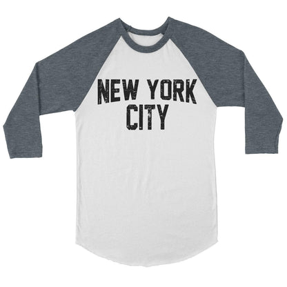 Raglan Tee John Lennon T-Shirt New York City Ring-spun Blanc &amp; Noir