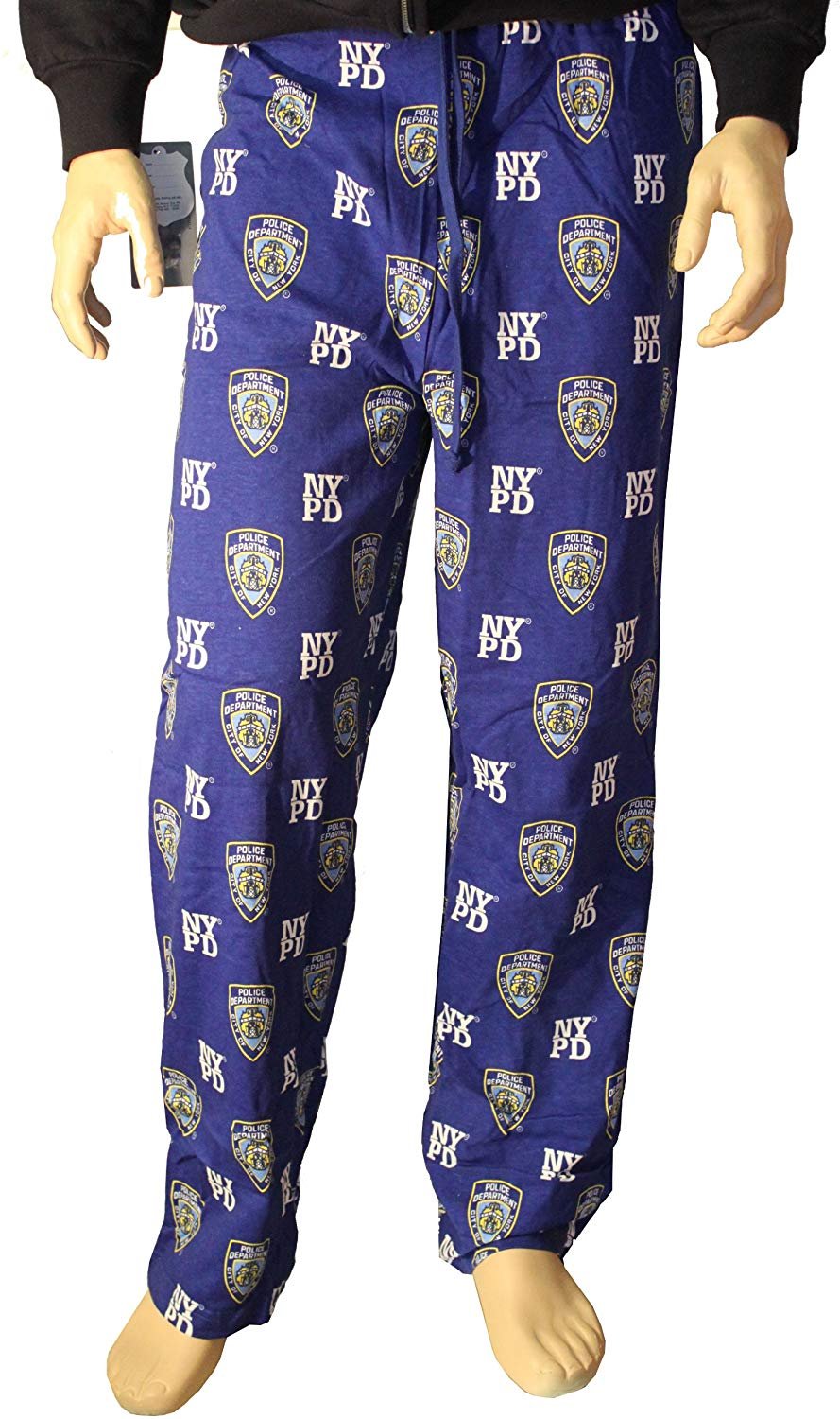 Men's NYPD Lounge Pants Pajama Sleep Bottoms Blue Line Police