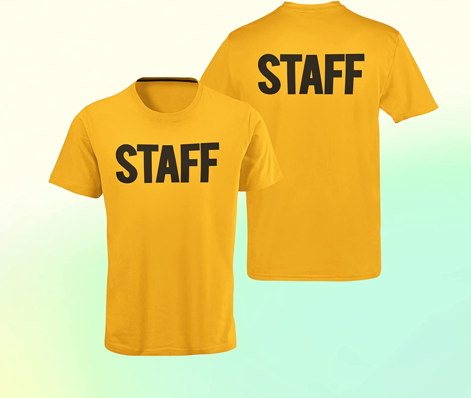 Staff T-Shirt für Herren mit Siebdruck-T-Shirt (Staff BB, Gold &amp; Schwarz)