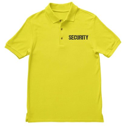 Security Polo Shirt Front & Back Print (Distressed, Black & Neon)