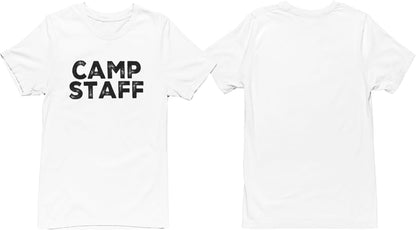 CAMP Staff T-Shirt Summer Counselor Rustic Design Cotton Tee (Front Print Only)