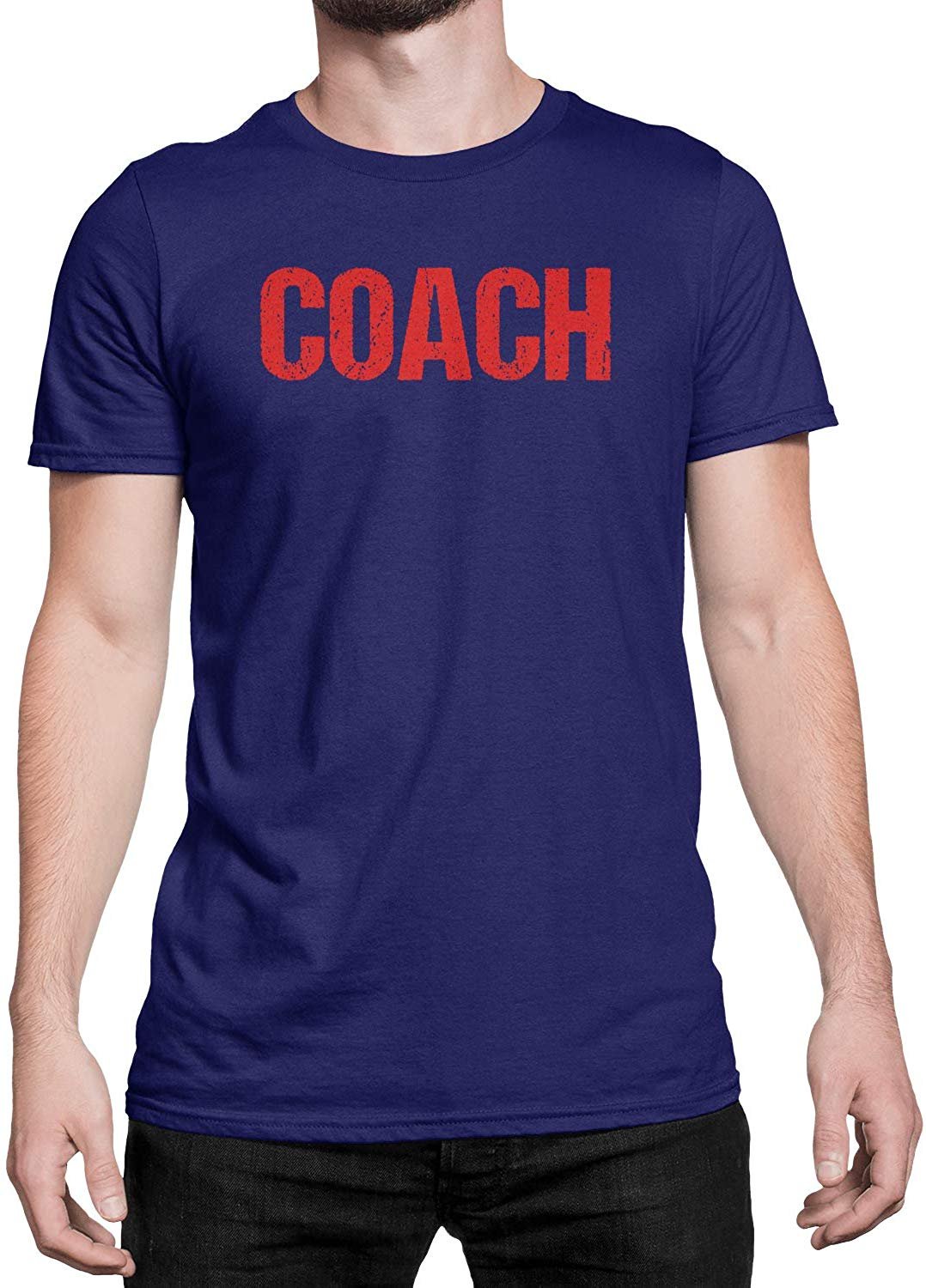 Coach T-Shirt Sportcoaching T-Shirt (Navy &amp; Red, Distressed)