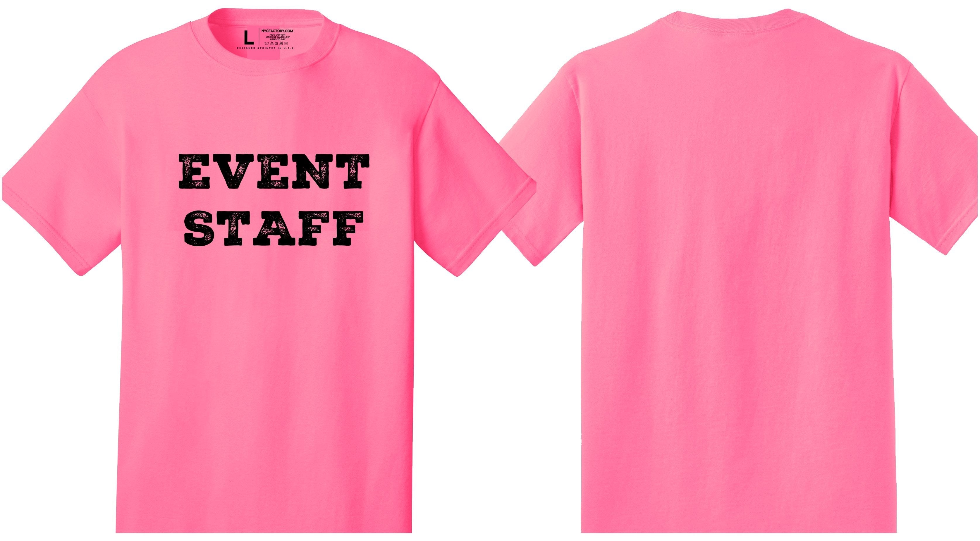 Professional Event Men's Unisex Staff Tees - Front & Back All Colors & Sizes In Stock - NYC Factory