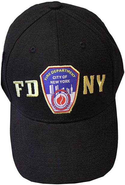 FDNY Baseball Hat Police Badge Fire Department Of New York City Black & Gold ...