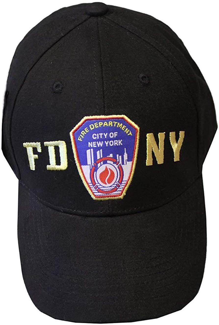 FDNY Baseball Hat Police Badge Fire Department Of New York City Black & Gold ...