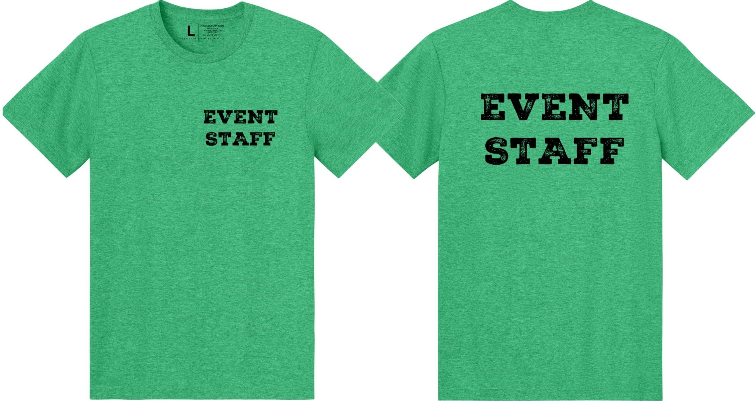 Professional Event Men's Unisex Staff Tees - Front & Back All Colors & Sizes In Stock - NYC Factory
