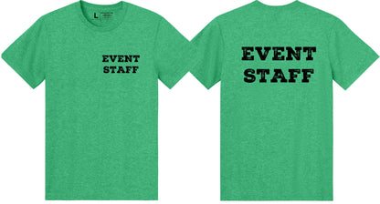 Professional Event T-Shirt - Rustic Design for Staff (NR-B, Chest & Back) Soft Cotton Tees