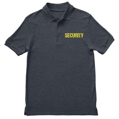 Security Polo Shirt Front & Back Print (Distressed, Safety Green & Black)