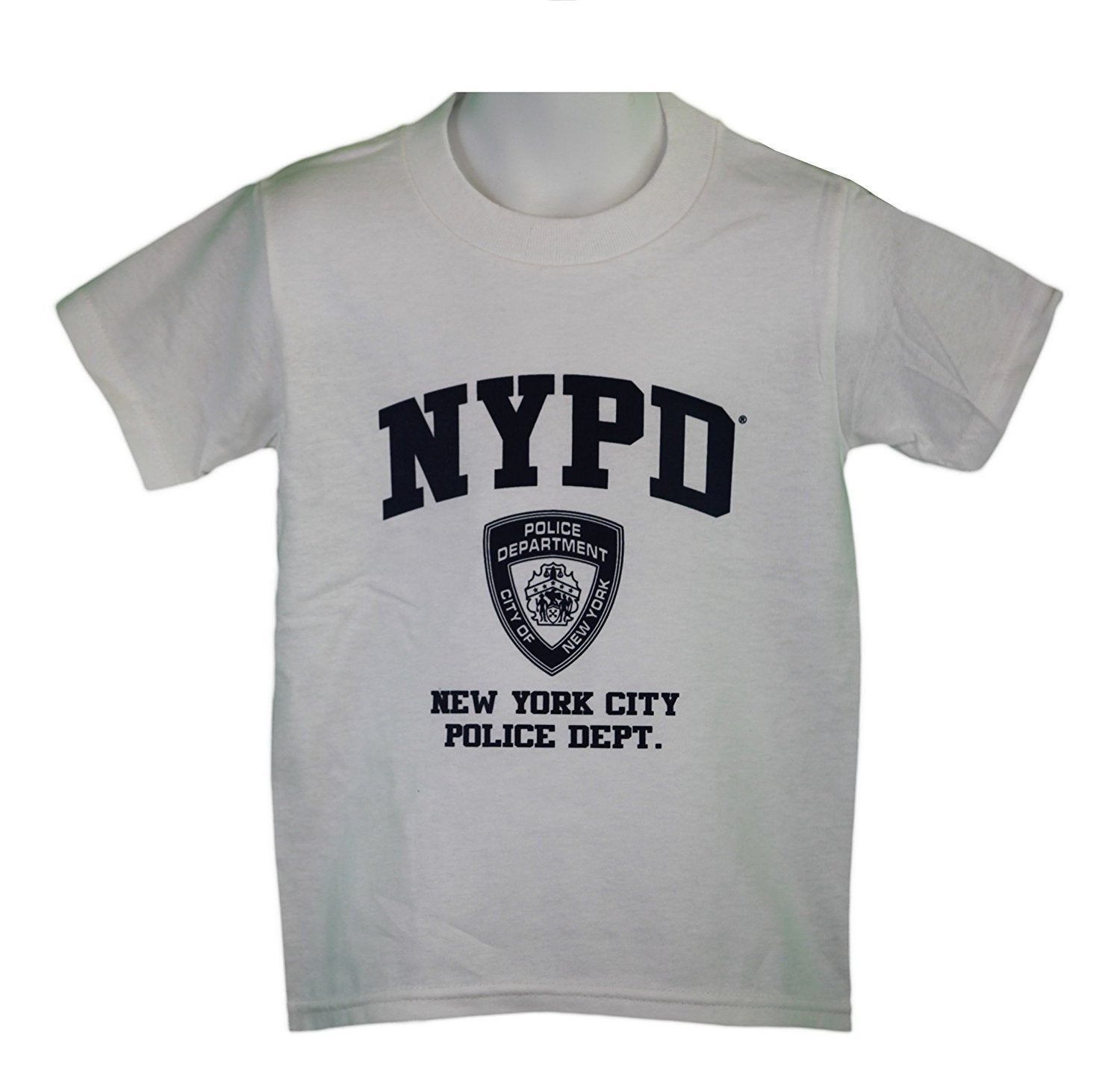 NYPD T-shirt sérigraphié à manches courtes pour enfants Blanc sous licence officielle