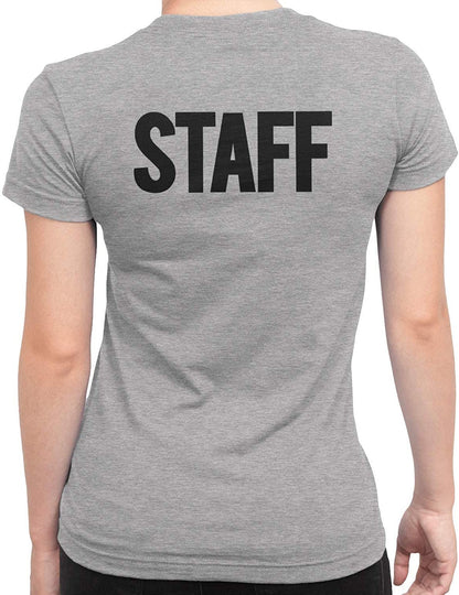 Staff Ladies Short Sleeve T-Shirt (Solid Design, Heather Gray)