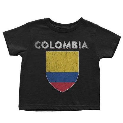 Colombia Flag Tee T-Shirt Kids Boys Shirt Vintage Soccer Youth Shirt II