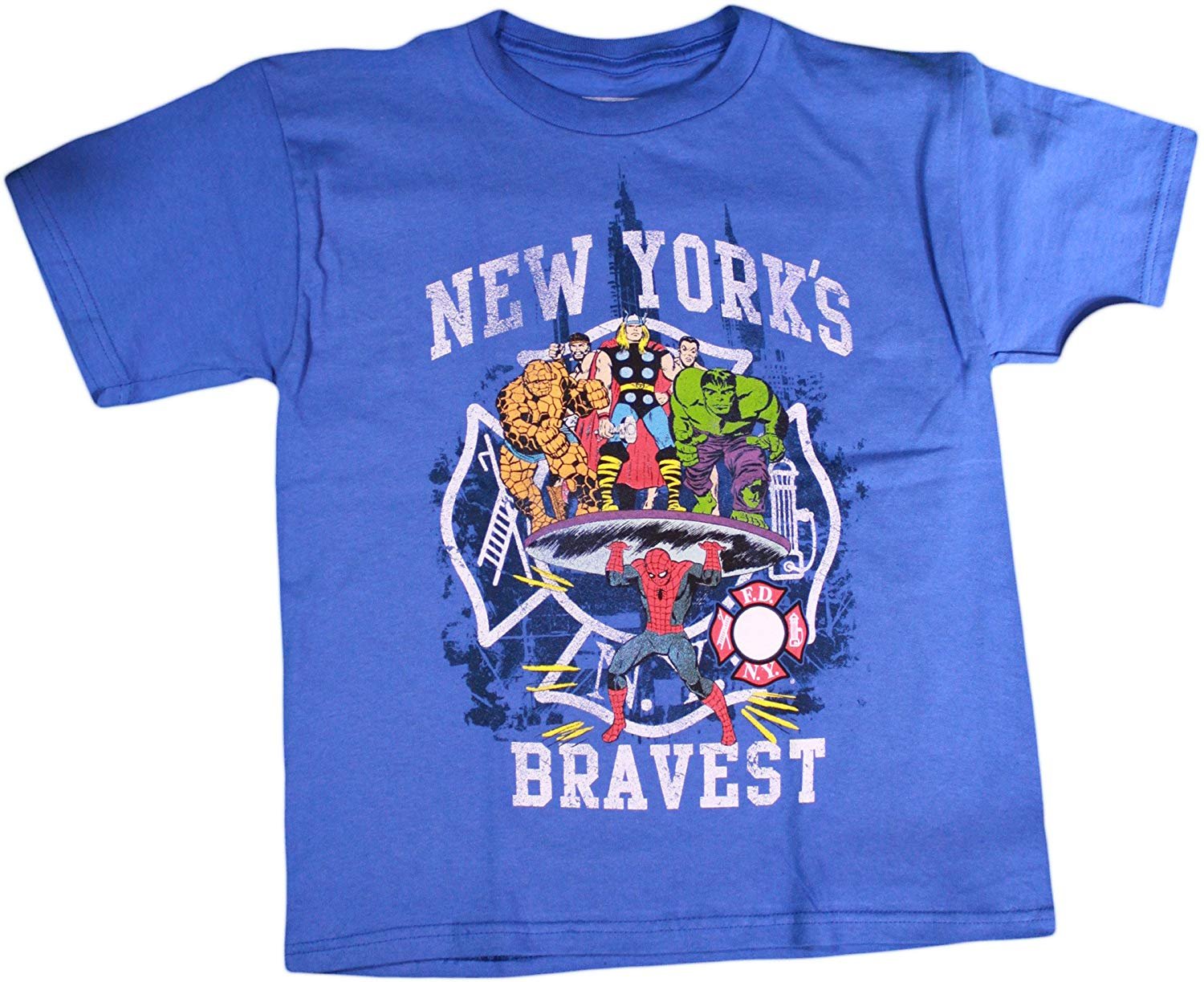 Marvel FDNY Youth T-shirt Enfants T-shirt Bleu