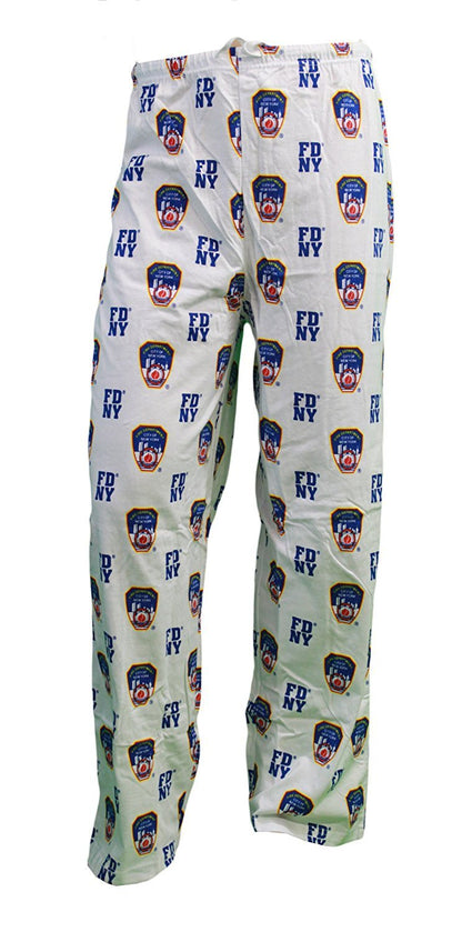 FDNY Lounge Pants Pyjama Sleep Bottoms Blanc