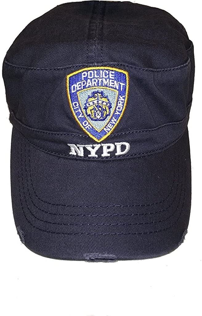 Men's NYPD Baseball Hats (Navy, Gold, Thick Letters)