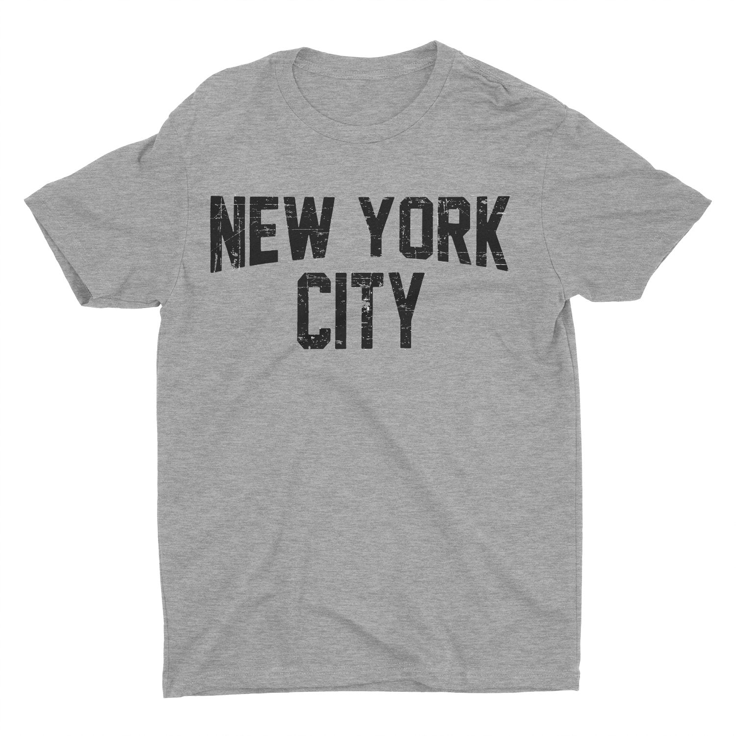 New York City T-shirt unisexe en détresse sérigraphié gris Lennon Tee